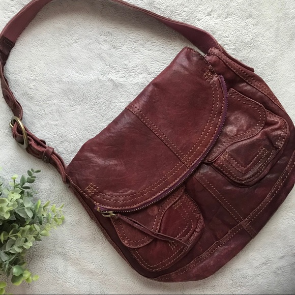 Lucky Brand Handbags - Lucky Brand Stash Foldover Leather Bag Satchel